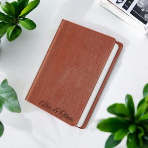 Personalized LEATHER PHOTO ALBUM Wedding Picture Scrapbook Couples Anniversary Gift for Her Mom Dad Women Birthday Custom Engraved Christmas