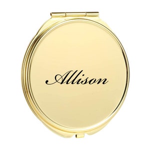 Personalized Compact MIRROR Makeup Bridesmaid Bachelorette Groomsmen Gift for Her Mom Women Pink Bride Wedding Bridal Party Custom Engraved