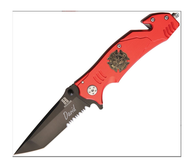 Navaja multiherramienta personalizada para bombero, graduada de la academia de bomberos, regalo de cumpleaños para él, papá, grabado personalizado. imagen 3