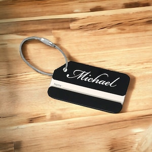 Gepersonaliseerde BAGAGETAG voor mannen vrouwen aangepaste gegraveerde reisaccessoires naam tas kettingen cadeau voor vader hem opa haar vrouwen moeder reis