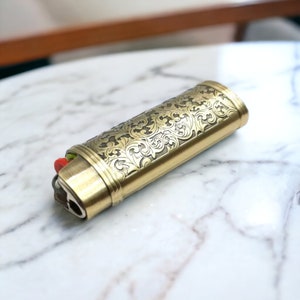 50 Cal Solid Brass Clipper Lighter Case cover hand made Greenzone ® Trench  Art