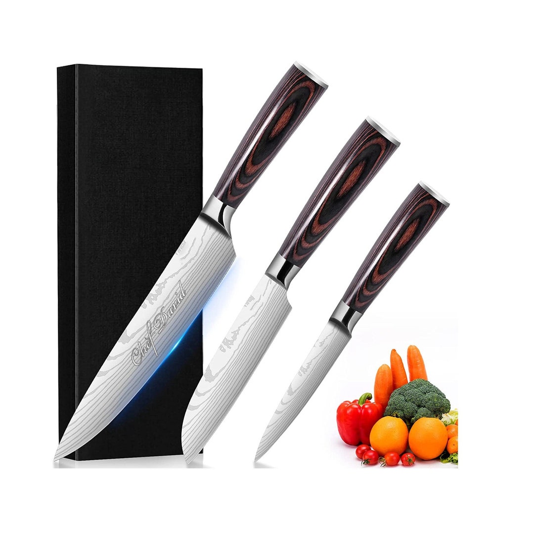 Personalized CHEF KNIVE SET Custom Engraved Chefs Knife Home