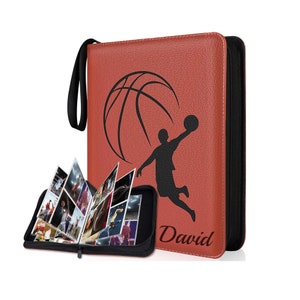 Personalized TRADING CARD BINDER Album Storage Holder Organizer Games Sports Football Baseball Basketball Gift for Him Dad Men Custom
