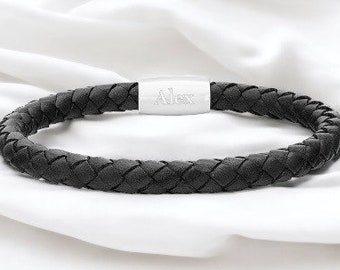 BRACELET HOMME personnalisé en cuir, bijoux réglables, bracelets gravés personnalisés, cadeaux de garçons d'honneur, cadeaux pour papa, homme, petit ami, cadeau