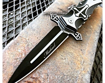 Personalized Celtic Cross POCKET KNIVE for Men with Clip Knives Engraved Groomsmen Gifts for Dad Him Boyfriend Gift Christian Catholic