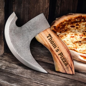 Personalized PIZZA AXE CUTTER Wheel Rocker Peel Cooking Kitchen Home Gift for Him Dad Men Gift for Women Mom Her Birthday Custom Engraved