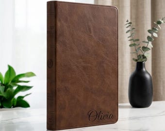 Personalized Leather ESV BIBLE Christian Graduation Birthday Gift for Him Dad Men Her Mom Women Gift Wedding Pastor Custom Engraved Engraved
