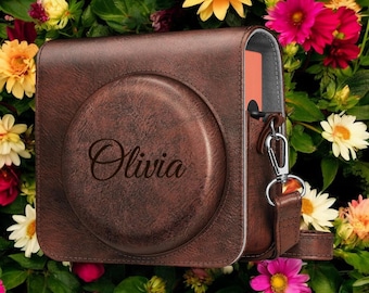 Personalized Fujifilm Instax Square SQ40 / SQ1 Camera Case Bag Cover Leather Strap Groomsmen Birthday Gift for Her Mom Him Women Polaroid