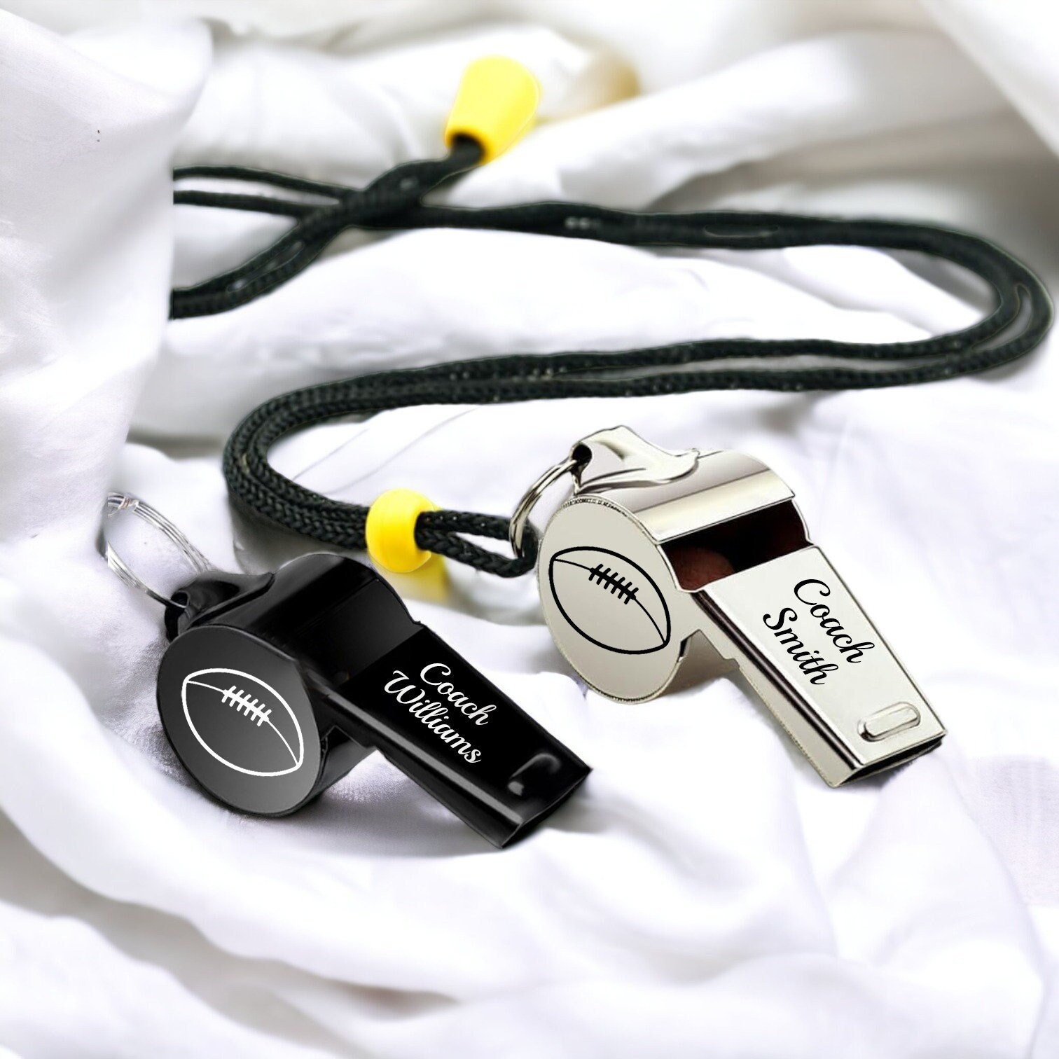 Gepersonaliseerde fluitketting coach cadeau coaches fluitjes ref voetbal basketbal honkbal hockey voetbal school verjaardag aangepaste gegraveerd