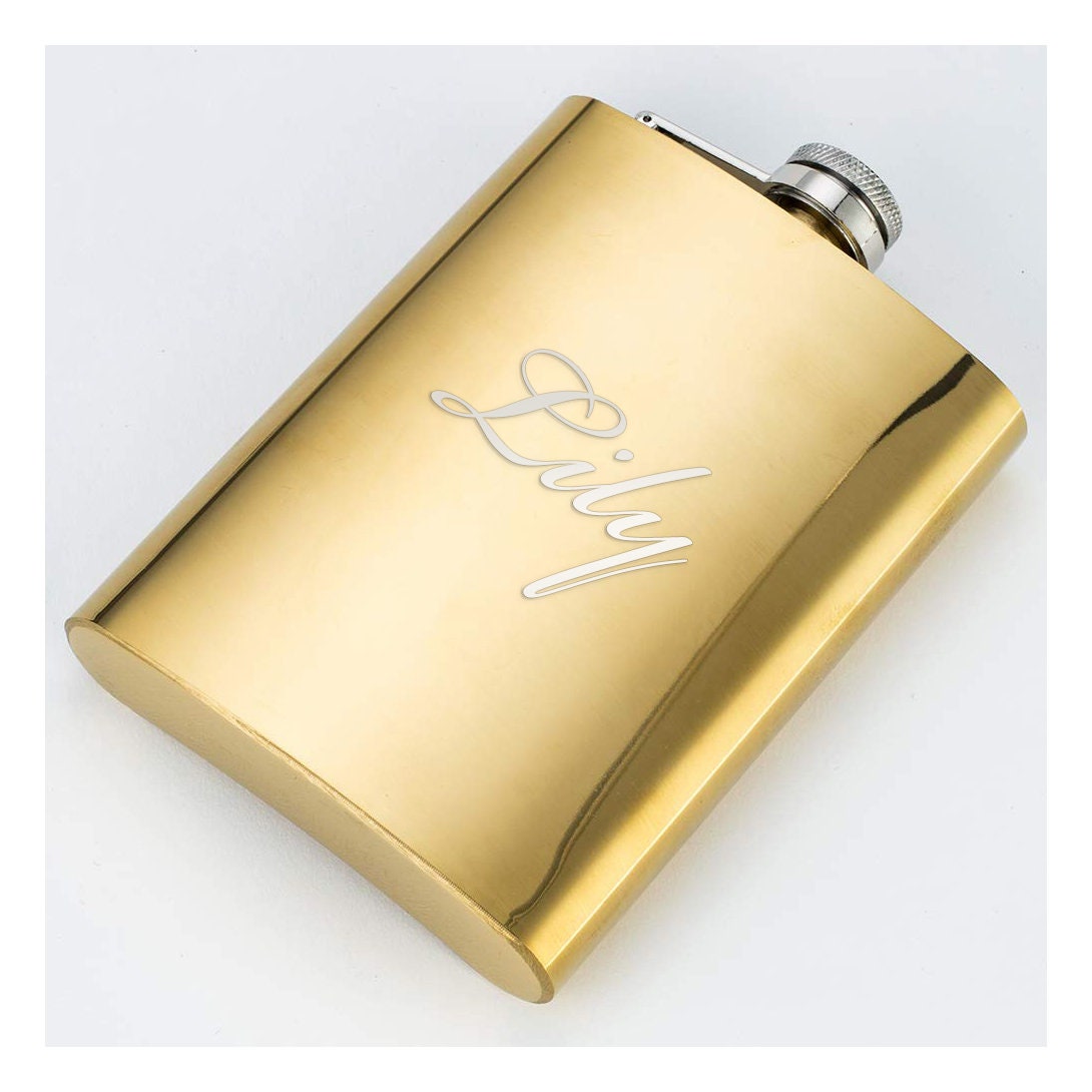Personalized FLASK for Women & FUNNEL Bridesmaid Groomsmen Gift for Mom Her Mom Wedding Bachelorette Bridal Shower Birthday Custom Engraved