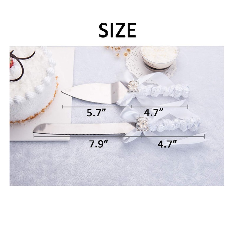 Personalized White Lace Pearl Wedding Cake Knife and Server Etsy