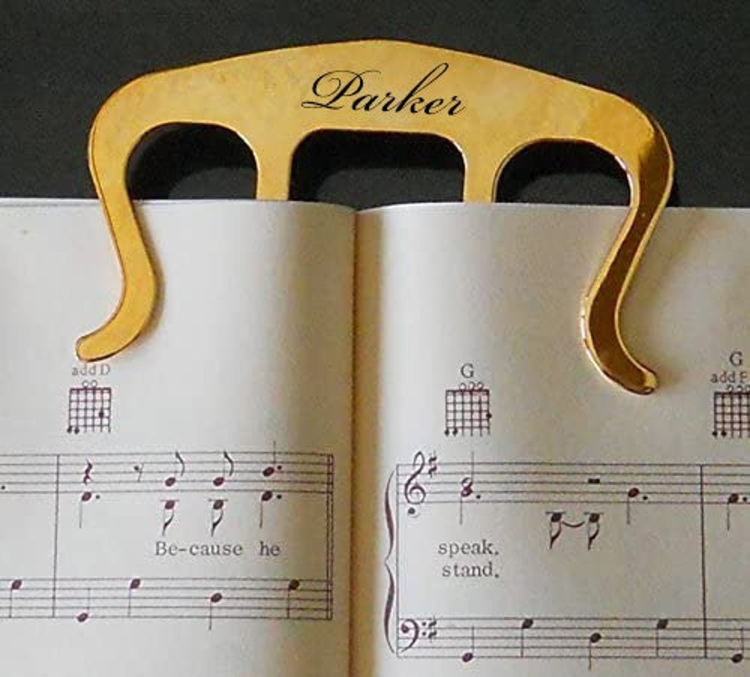 Personalized MUSIC PAGE HOLDER Custom Engraved Fathers Day Gifts for