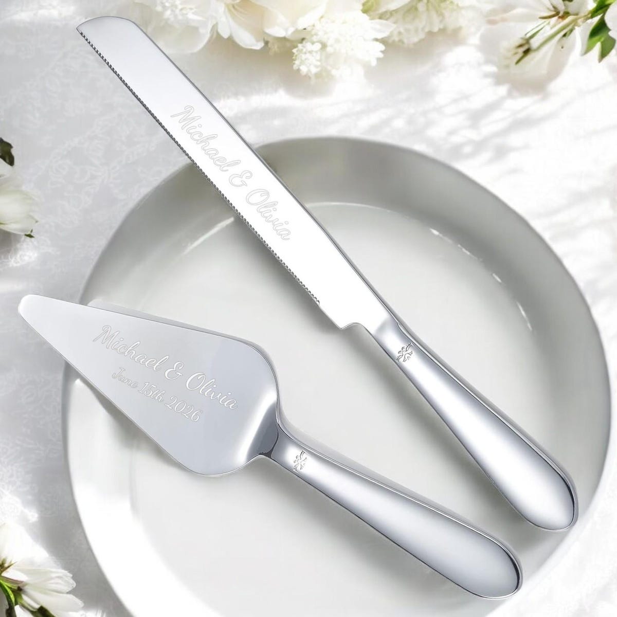 Personalized Wedding CAKE CUTTING SET Gold Silver Cutter Server Knife Bridal Anniversary Gift for Her Bridal Shower Birthday Custom Engraved - Etsy
