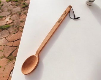 Personalized LARGE SPOON Wood Spoons Custom Engraved Gifts for Her Mom Women Him Dad Boyfriend Men Wedding Home Cooking Housewarming 18-inch