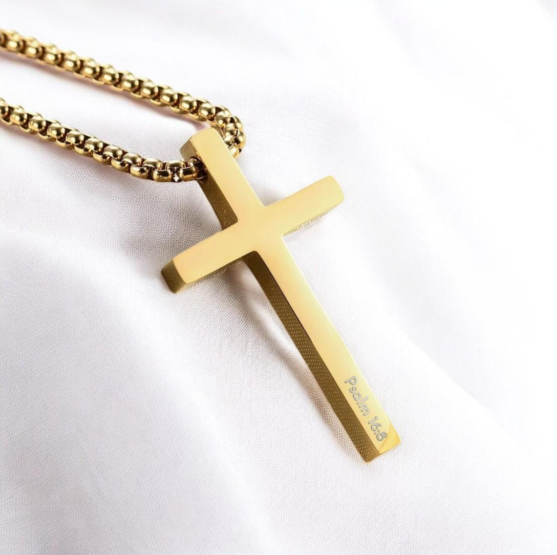 Personalized CROSS NECKLACE Pendant Men Women Baptism Christian ...