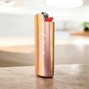 Personalized LIGHTER CASE Holder Sheath Lighters Cigar Cigarette Groomsmen Gift for Him Dad Men Smoker - BIC J6 Birthday Custom Engraved