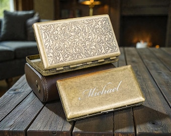 Vintage Silver Tone Kincraft Cigarette Case & Lighter Combination
