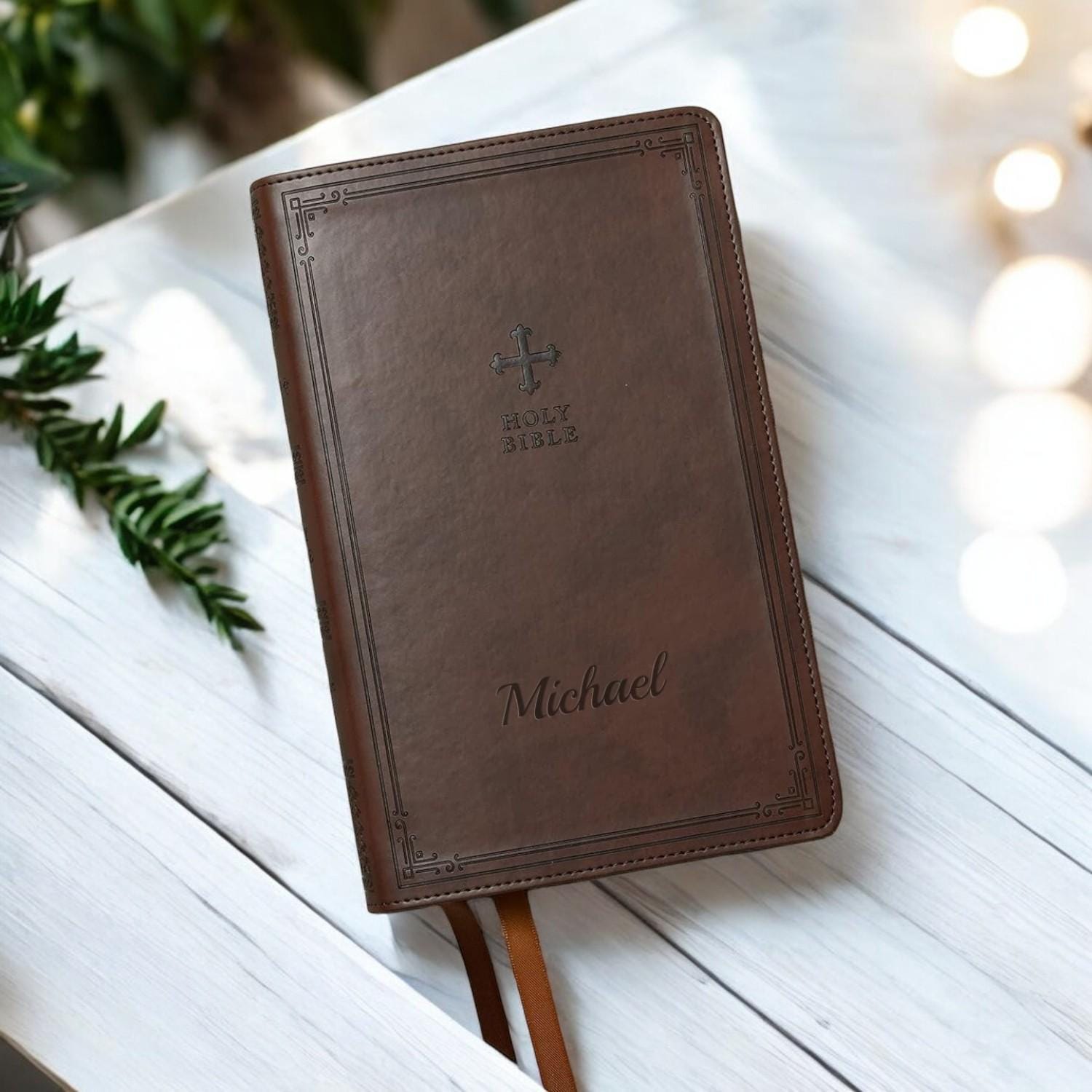 Personalized NRSV Bible Catholic Edition Communion Confirmation