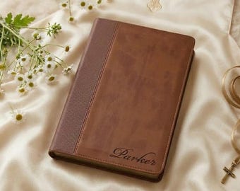 Personalized Leather NIV BIBLE Christian Graduation Gift for Him Dad Men Her Mom Women Wedding Easter Pastor Keepsake Custom Engraved