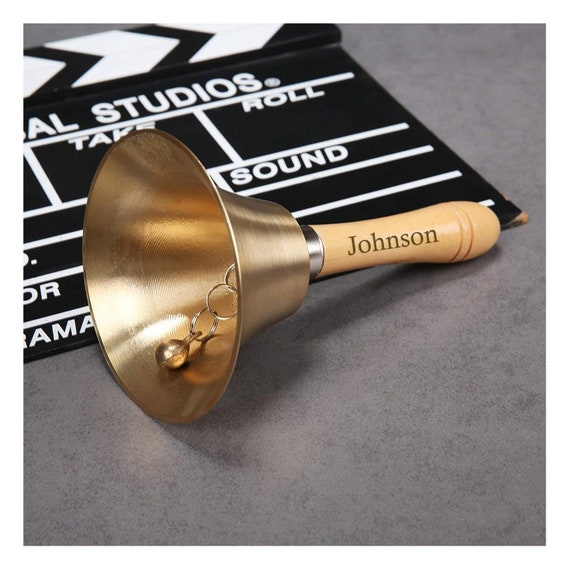 Personalized HANDBELL Brass Hand Bell Call School Teacher Dinner