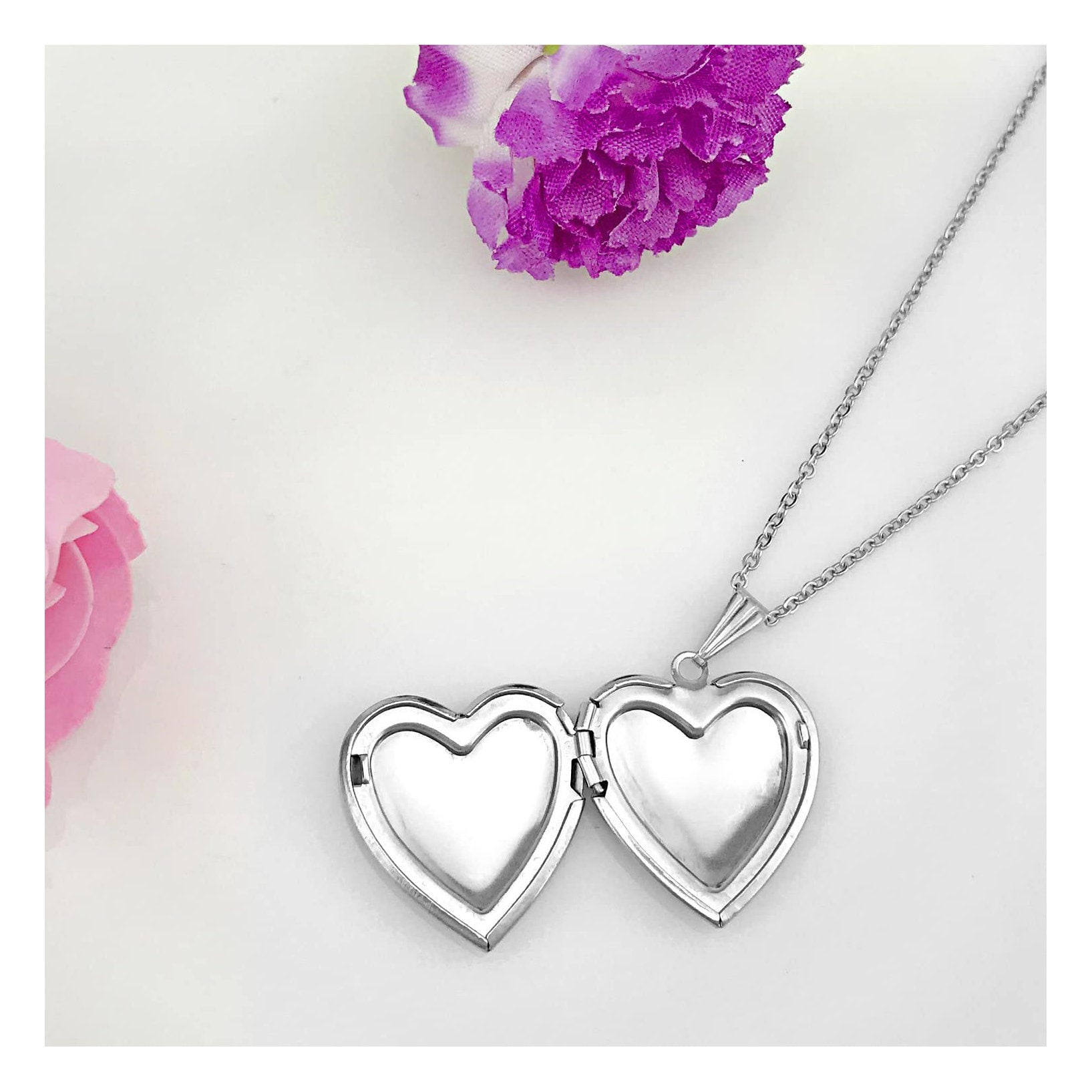 Personalized PICTURE NECKLACE HEART Photo Locket Necklaces Etsy