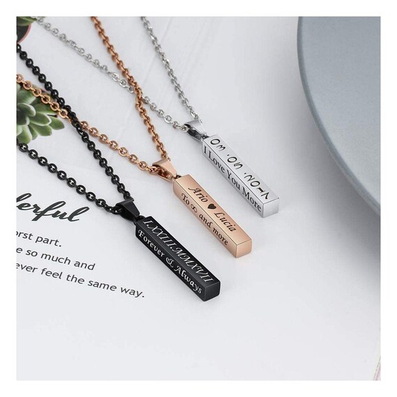 Personalized Horizontal Bar Necklace 