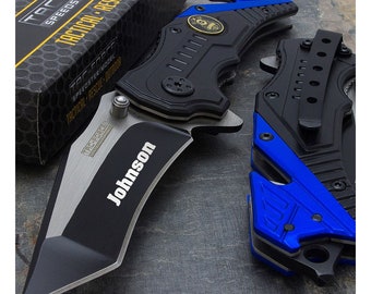 Personalized POLICE POCKET KNIFE Knives Multitool Leo Law Enforcement Officer Cop Groomsmen Birthday Gift for Him Dad Men Custom Engraved