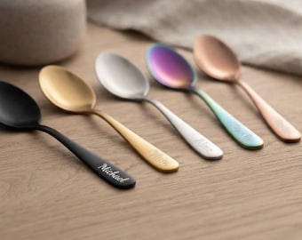 Personalized Teaspoon SPOON Dinnerware Utensil Dessert Wedding Favors Bridesmaid Birthday Gift for Her Gift for Mom Kitchen Custom Engraved