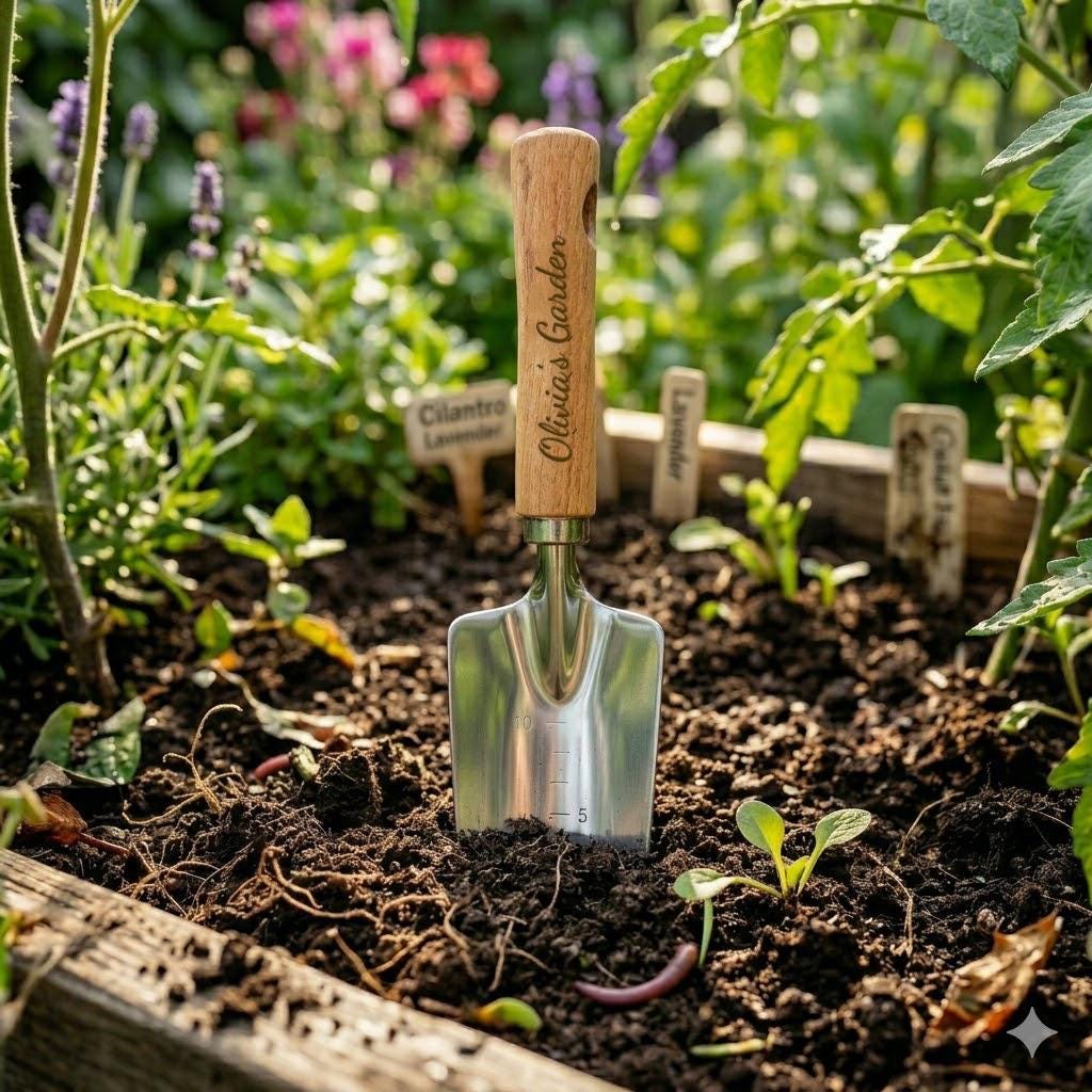 Personalized GARDENING TROWEL SHOVEL Tool Scoop Garden Birthday