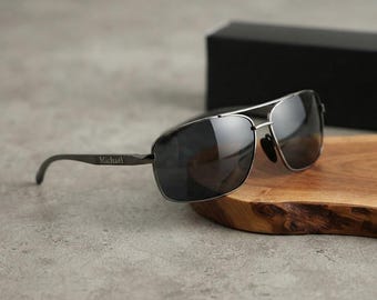 Personalized SUNGLASSES Groomsmen Birthday Gift for Him Dad Men Gift for Men Groomsmen Groom Wedding Bachelor Party Sunglass Custom Engraved