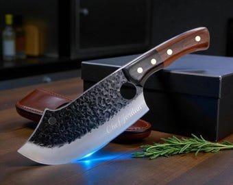 Personalized CHEF KNIFE Butcher Viking Cleaver Cooking Home Kitchen Housewarming Birthday Gift for Her Mom Women Wedding Custom Engraved