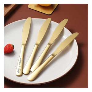 Custom Dinner Knife Dinnerware Utensil Party Wedding Groomsmen Gift for Her Mom Graduation Mom Kitchen Cutlery Cook Chef Stainless