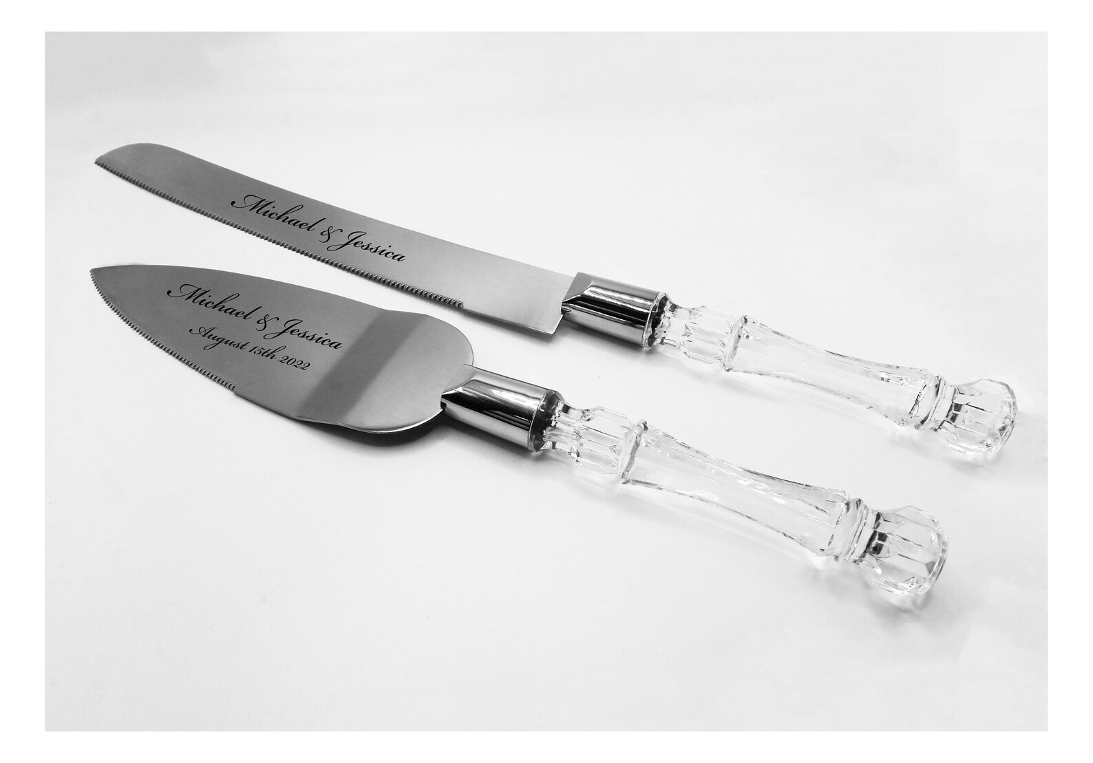 Personalized Wedding CAKE CUTTING SET Crystal Serving Knive Etsy