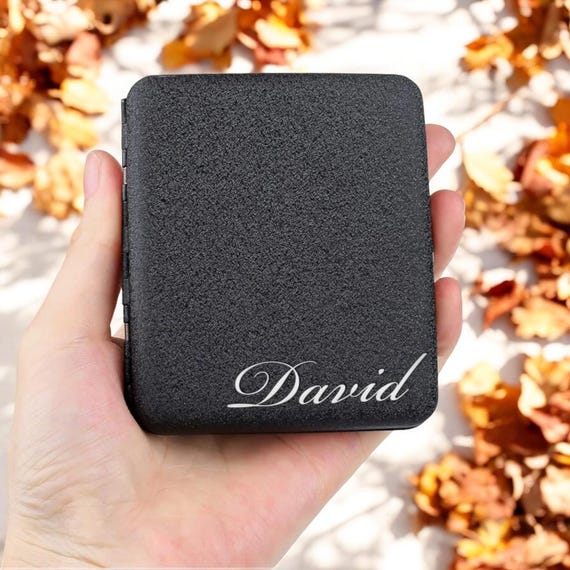 Personalized CIGARETTES CASE HOLDER Cigarette Box Groomsmen Birthday Gift  for Him Dad Men (holds 20) Boyfriend Fathers Day Custom Engraved