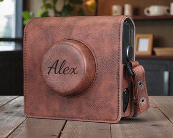 Personalized Fujifilm Instax Wide EVO Camera Case Bag Cover Leather Strap Groomsmen Birthday Gift for Her Mom Him Women Polaroid Custom