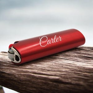 Personalized LIGHTER CASE Holder Sheath Lighters Cigar Cigarette Groomsmen Gift for Him Dad Men Smoker - BIC J6 Birthday Custom Engraved