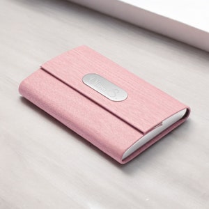 Estuche porta tarjetas de presentación personalizado, regalo para mujer, mamá, ella, agente inmobiliario, rosa, oro, chica, jefa, cumpleaños, novio, grabado personalizado