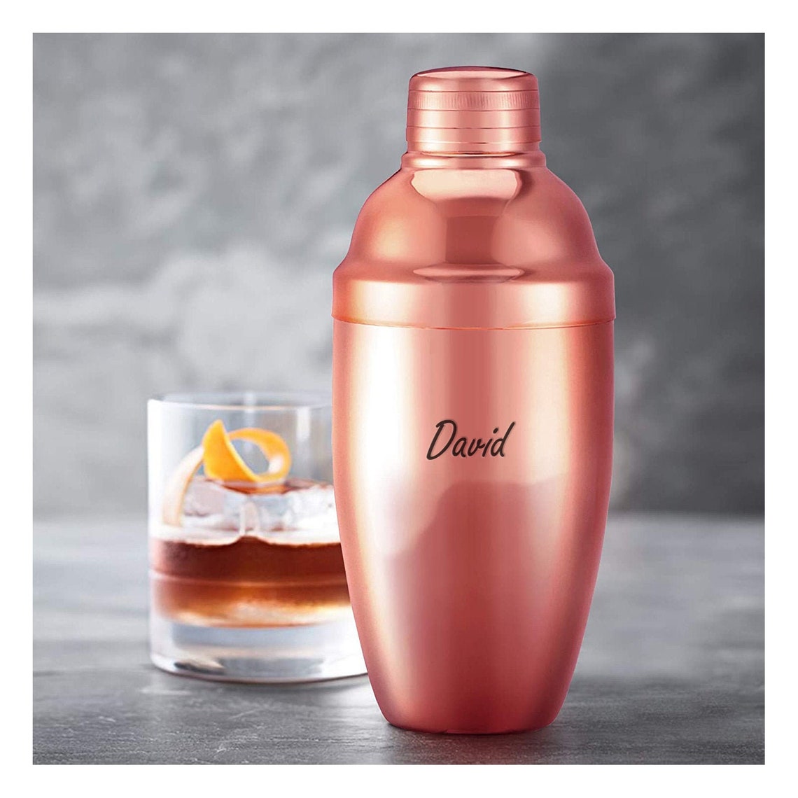 Custom Cocktail Shaker ROSE GOLD Pink Stainless Steel Drink Etsy