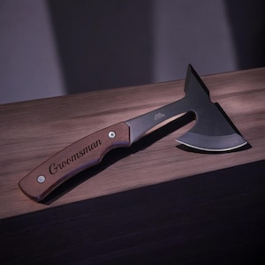 Personalized AXE Hatchet Throwing Camping Hunting Groomsmen Gift for Him Dad Men Groomsman Bachelor Wedding Birthday Custom Engraved Name