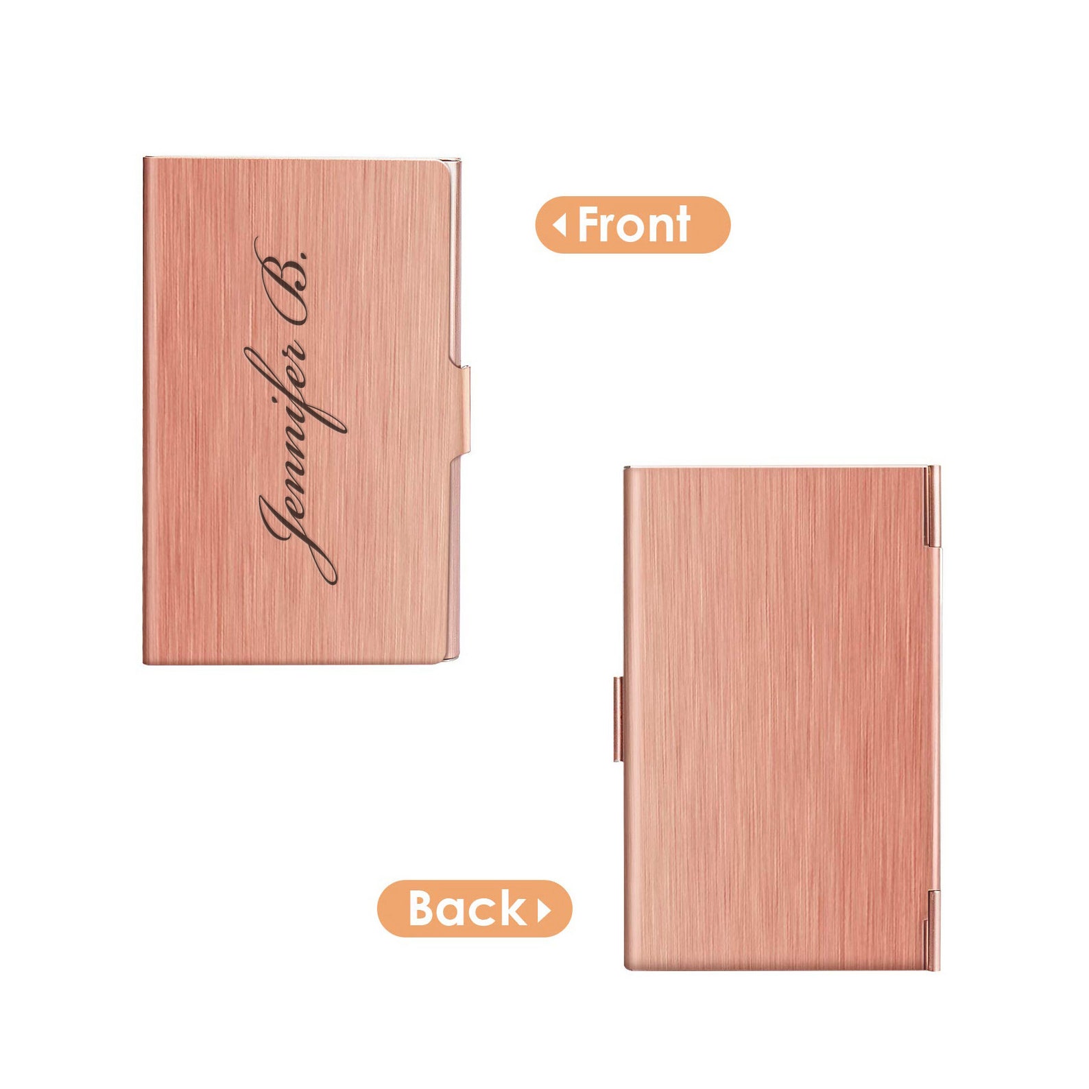 Personalized Business Card Holder Case ROSE GOLD Pink Office Etsy