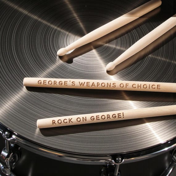 Personalized 5A DRUMSTICKS Drum Sticks Band Birthday Drummer Gift for Him Dad Men Husband Son Boyfriend Musician Music Custom Engraved PAIR