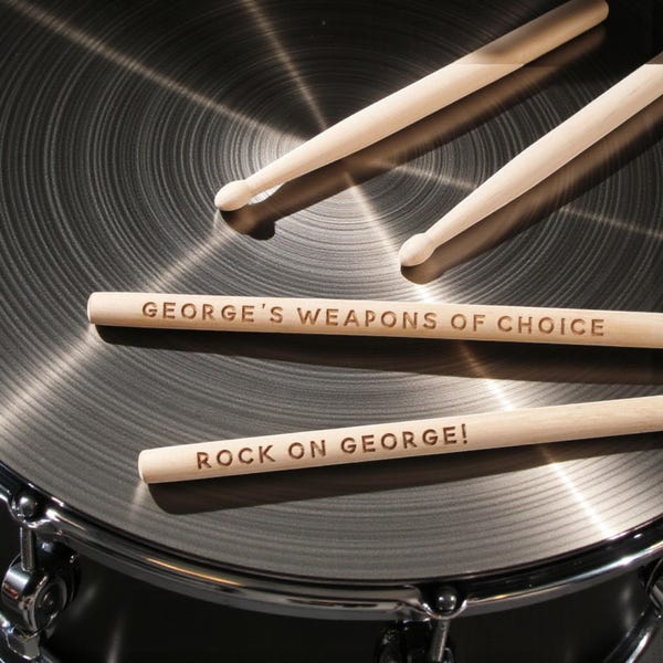 Personalized 5A DRUMSTICKS Drum Sticks Band Birthday Drummer Gift for Him Dad Men Boyfriend Musician Music PAIR Fathers Day Custom Engraved