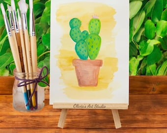 Personalized 7-Inch Wooden Easel Mini Tabletop Display Stand Wedding Gift for Her Kids Crafts Photos Picture Frame Invitations Place Cards