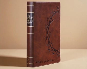 Personalized Leather KJV BIBLE Giant Large Print Christian Graduation Birthday Gift for Him Dad Her Mom Pastor Custom Engraved Engraved