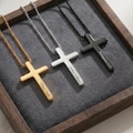 Personalized CROSS NECKLACE Men Women Boys Girls Christian Catholic Pendant Baptism Confirmation Birthday Gift for Him Her Custom Engraved