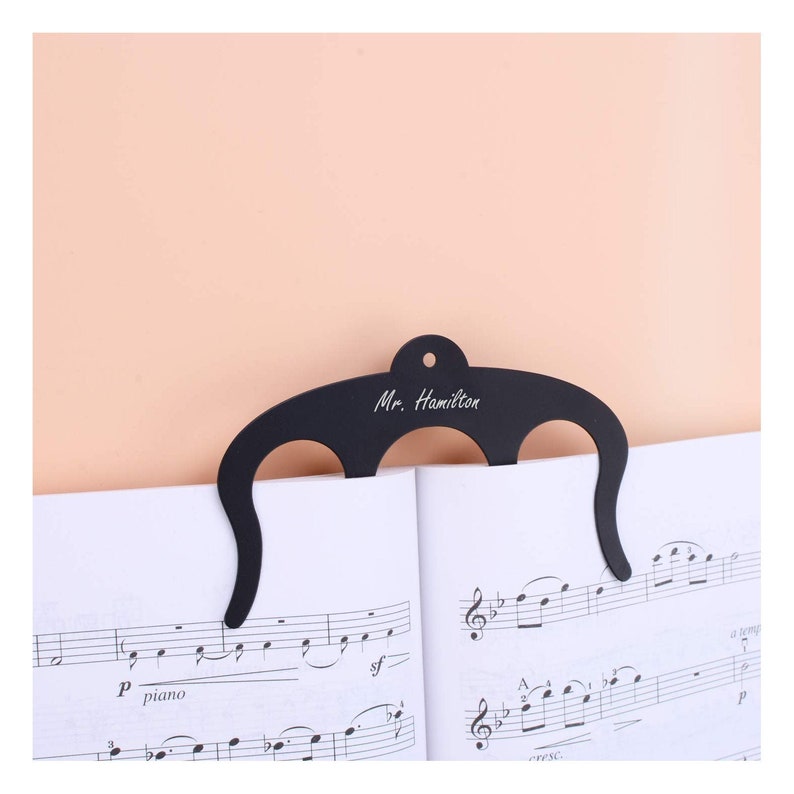 Personalized MUSIC PAGE HOLDER Custom Engraved Mothers Day Gifts for Mom Her Women Piano Teacher Guitar Violin Musician Pianist Saxophone Black