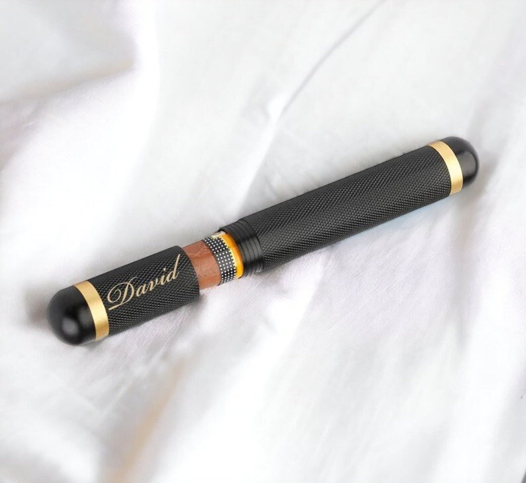 Personalized CIGAR HOLDER CASE Cigars Accessories Custom Engraved Groomsmen Gifts for Him Dad ...