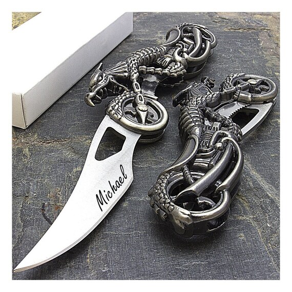 Personalized DRAGON MOTORCYCLE Pocket Knife Custom Gifts for Etsy