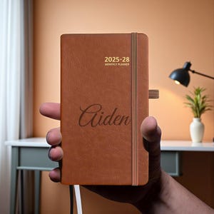 Personalized 2026-2028 POCKET PLANNER CALENDAR Organizer Notepad Teacher Gift for Him Dad Men Her Women Mom Student Birthday Custom Engraved