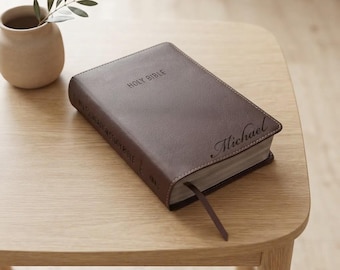 Personalized Leather NIV STUDY BIBLE Christian Graduation Birthday Gift for Dad Men Her Women Wedding Pastor Keepsake Custom Engraved